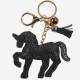 PORTE CLES CHEVAL BL/GO