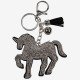 PORTE CLES CHEVAL BL/SI